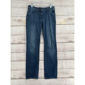 Boden Slim Straight Jeans Womens 10 Blue Medium Wash Denim Contrast Stitch